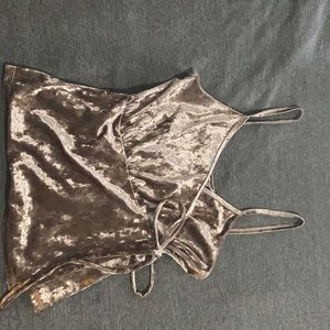 Velvet wrap tie shirt